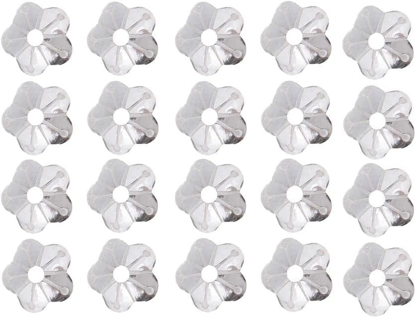 CALANDIS® 20 Pieces 925 Sterling Flower Beads Caps Jewelry Making Findings 4Mm Silver