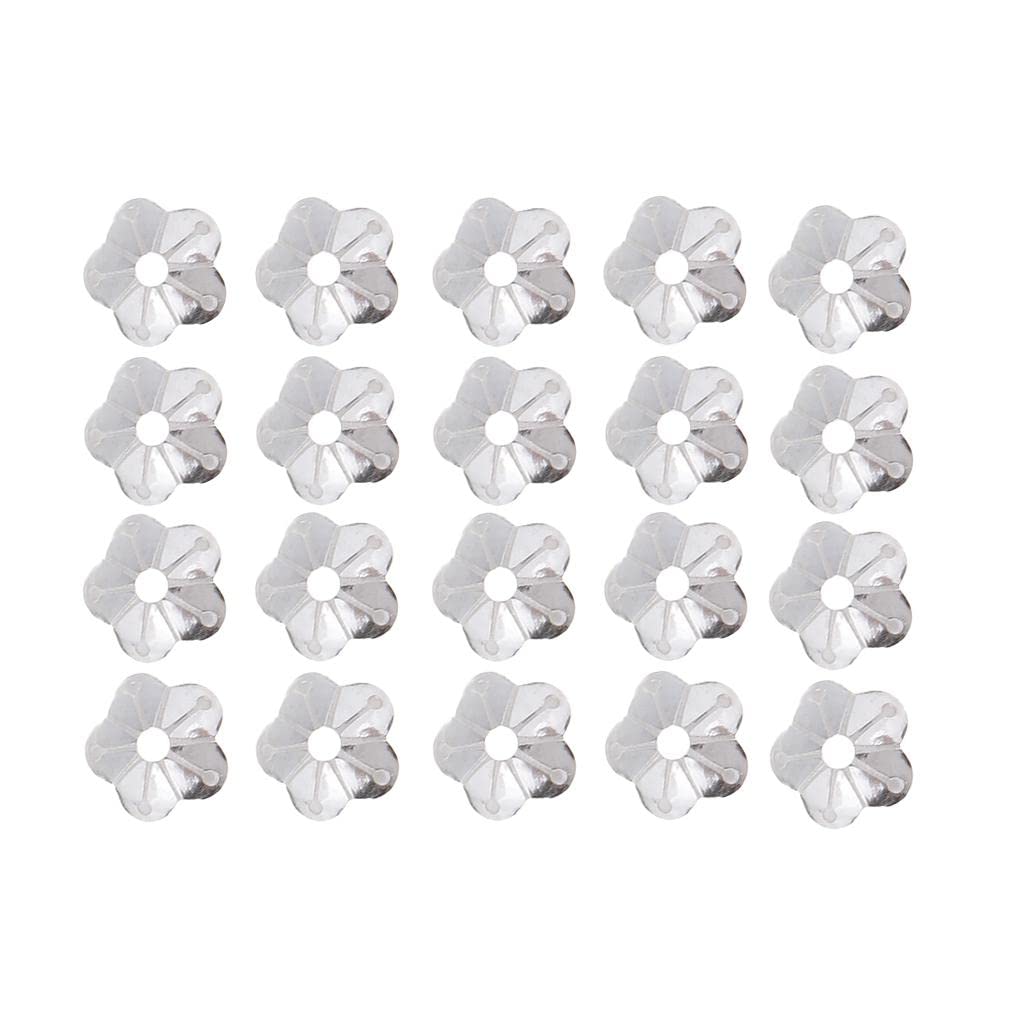 CALANDISCALANDIS® 20 Pieces 925 Sterling Flower Beads Caps Jewelry Making Findings 4Mm Silver