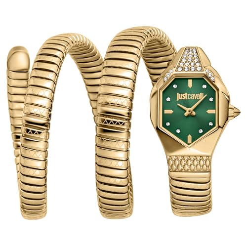 Just Cavalli Signature Snake Ambra - Montre Bracelet à Quartz pour Femme, Mode Bracelet et...