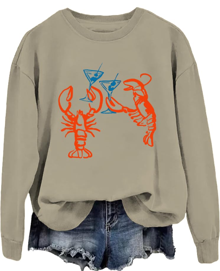 Martini Lobster Hoodie Lobster Sweatshirt Women Men