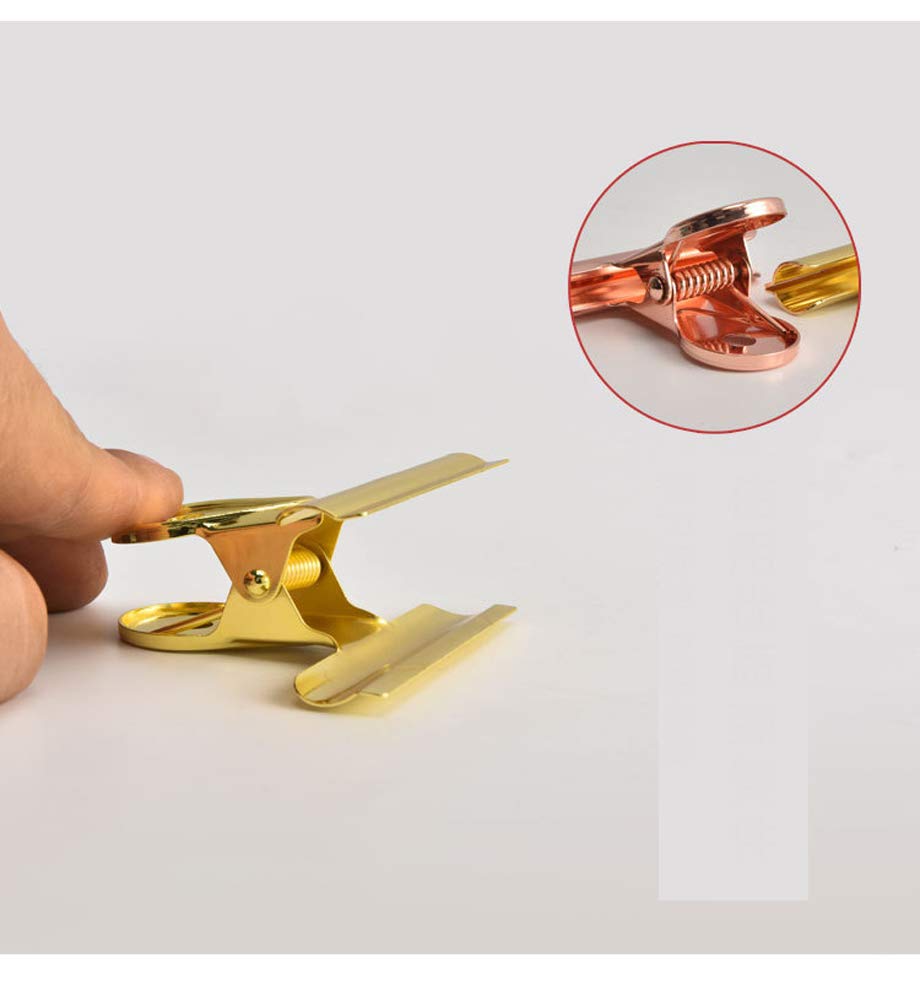 Lot De 15 Pinces à Papier Métal Rose Or - 32mm - Pour Bureau, Cuisine, Organisation