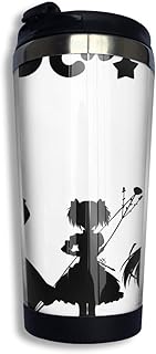 JSTF Mahou Shoujo Madoka Magica (Black Edition) Tazza da viaggio per caffè Tazza Bicchiere con isolamento sottovuoto in acciaio inossidabile 13,5 Oz