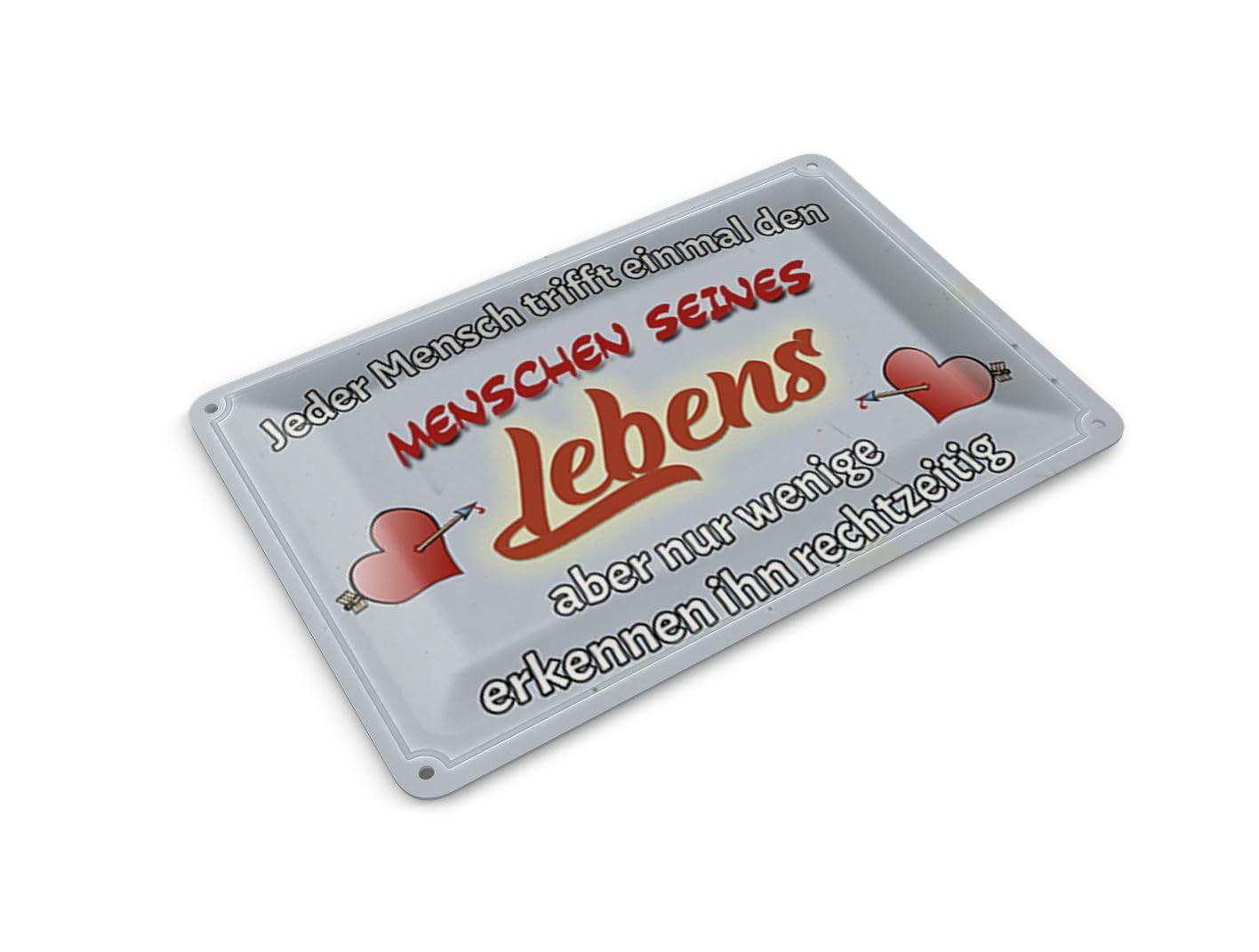 Femer Tin Postcard Saying 14 x 10 cm "Jeder Mensch trifft einmal den Deko Schild
