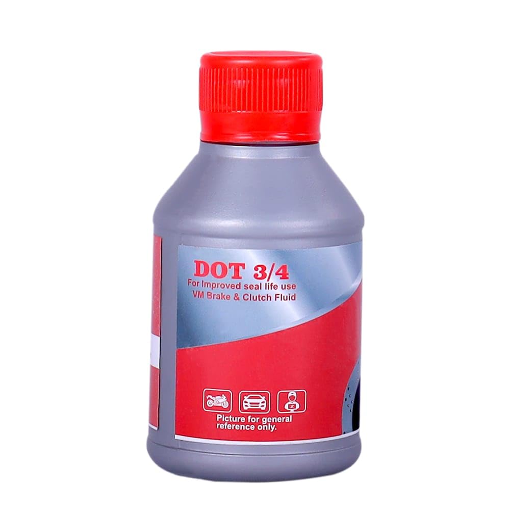VM LUBRICANT DOT 3/4 Premium Brake & Clutch Fluid 250ML (For Disc & Drum Brake including ABS System, Hydraulic Clutch System)