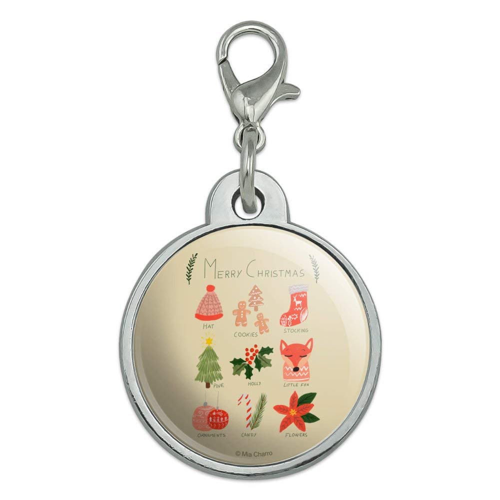 GRAPHICS & MORE Making Christmas Merry with Cookies Holly Fox Chrome Plated Metal Pet Dog Cat ID Tag
