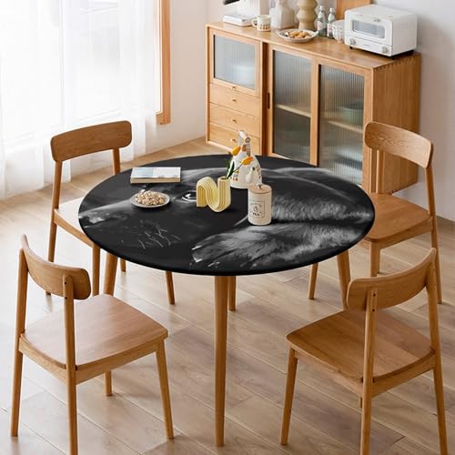 Nappe ronde noire élastique avec isolation thermique pour repas - 8