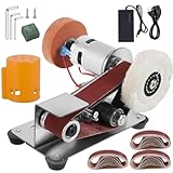 Mini Sander, 15 Electric Grinder, 7-Speed Knife Sharpener, Heavy Duty Sander w/30 Sanding Belts, Electric Grinding Machine for Metal Jewelry