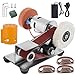 Abizarch Mini Belt Sander Multifunctional Electric Belt Grinder 7 Adjustable Speed Electric Polishing Sharpener Machine Heavy Duty Stainless Steel Small Electric Sander with 30 Sanding Belt for Metal