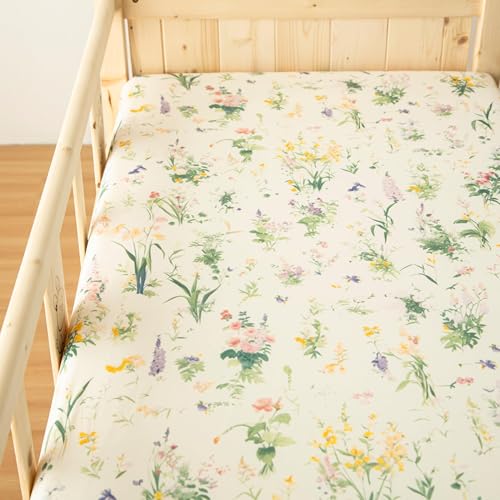 Image of SDIII 2 Pack Floral Crib Sheets for Baby Girl 52x28 Stretchy Microfiber Jersey Knit Crib Sheets Floral for Standard Crib and Toddler Mattress