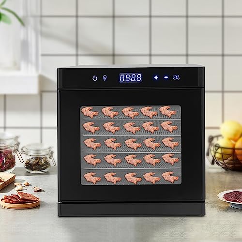 Dörrautomat Lebensmittel-Dehydrator 700W – für vollmundige Snacks und gesunde Ernährung. Mit runden Ecken, klarsichtigem Fenster und praktischem Zubehör. Ideal für Obst, Gemüse, Fleisch und mehr! – Bild 3
