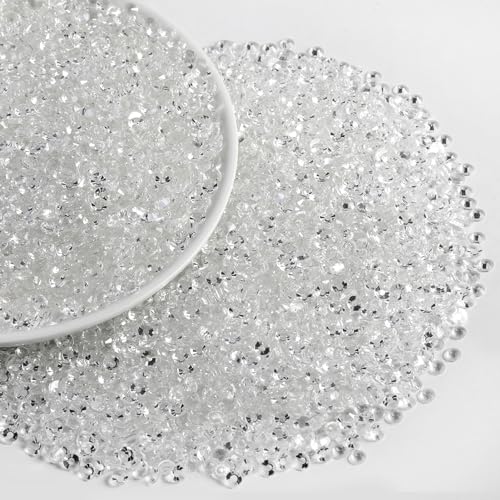 Image of Beadsland Flat Back Crystal Rhinestones Bulk, Transparent, SS10, 14400pcs | Flatback Glass Gems for Nails Crafts Clothes DIY Decoration, Glue Fix, 2.7-2.9mm,without Silver Backing