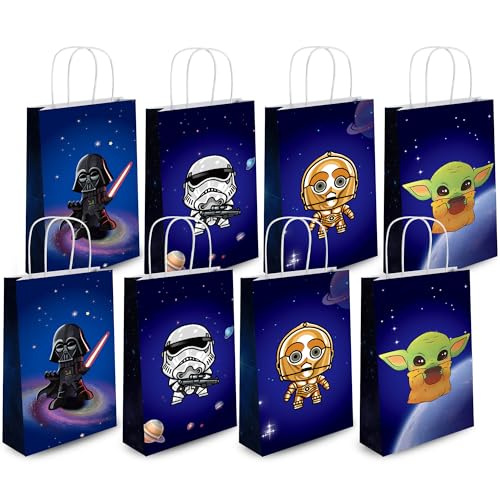 Whiteleopard The Inspired Party Favor Bags - 16 Pack Galactic Adventure Gift Bags for Birthday Decorations & Supplies (16)