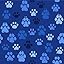 Grungy Paw Print Blue