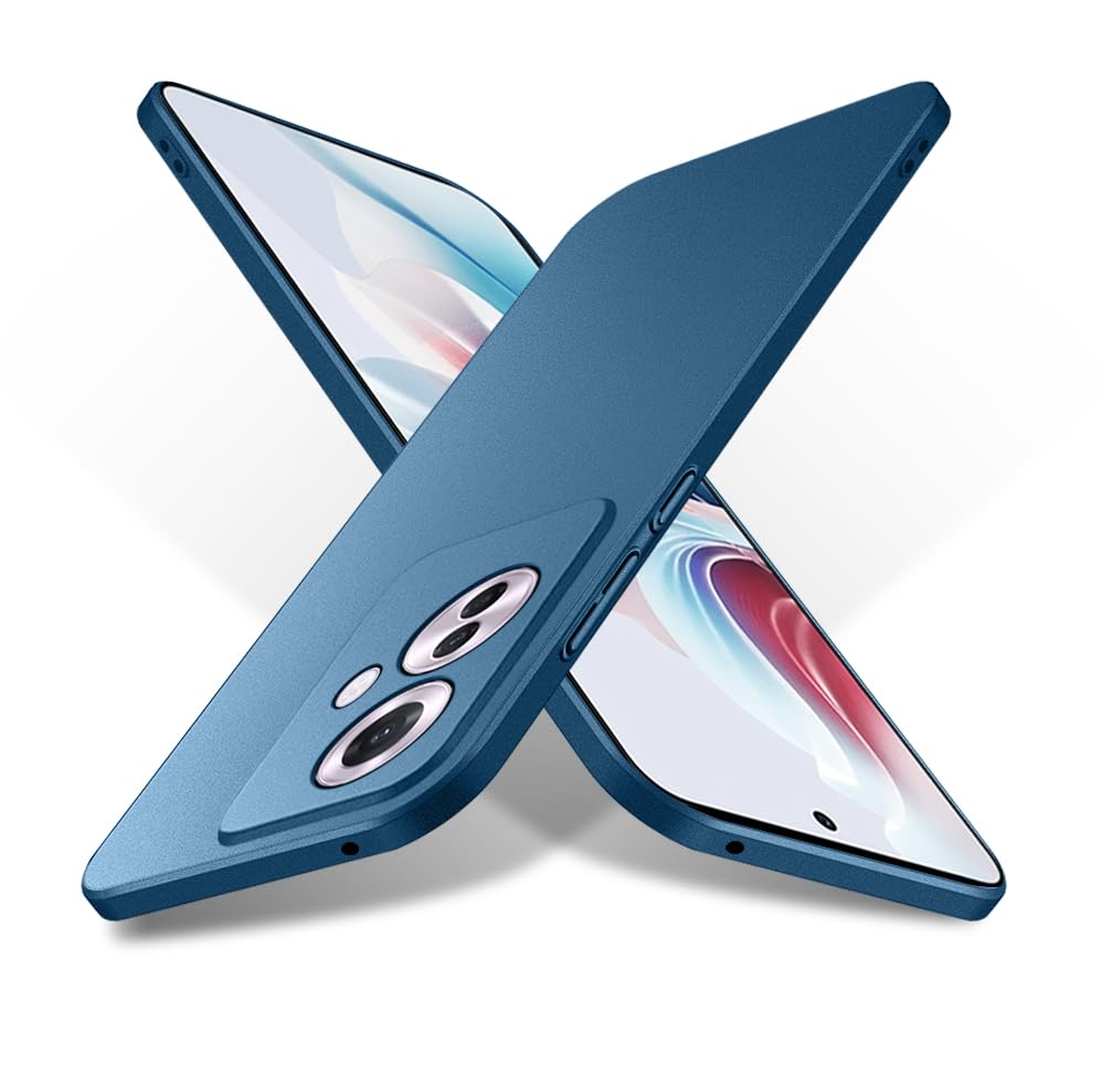 Bastmei Cover per Oppo Reno 11 F 5G, Ultraleggero Ultrasottile Antiscivolo AntiGraffio della Telecamera, PC Rigido Liscio Cover per Oppo Reno 11 F 5G (Blu)