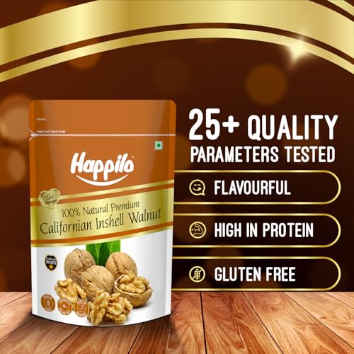Image of Happilo Premium Inshell Dried Walnut 200g (Pack of 2) | Akhrot Giri | Dry Fruits, Healthy Snacks | Large Size | Walnut with Shell | Rich in Protein, Antioxidants & Source of Omega-3