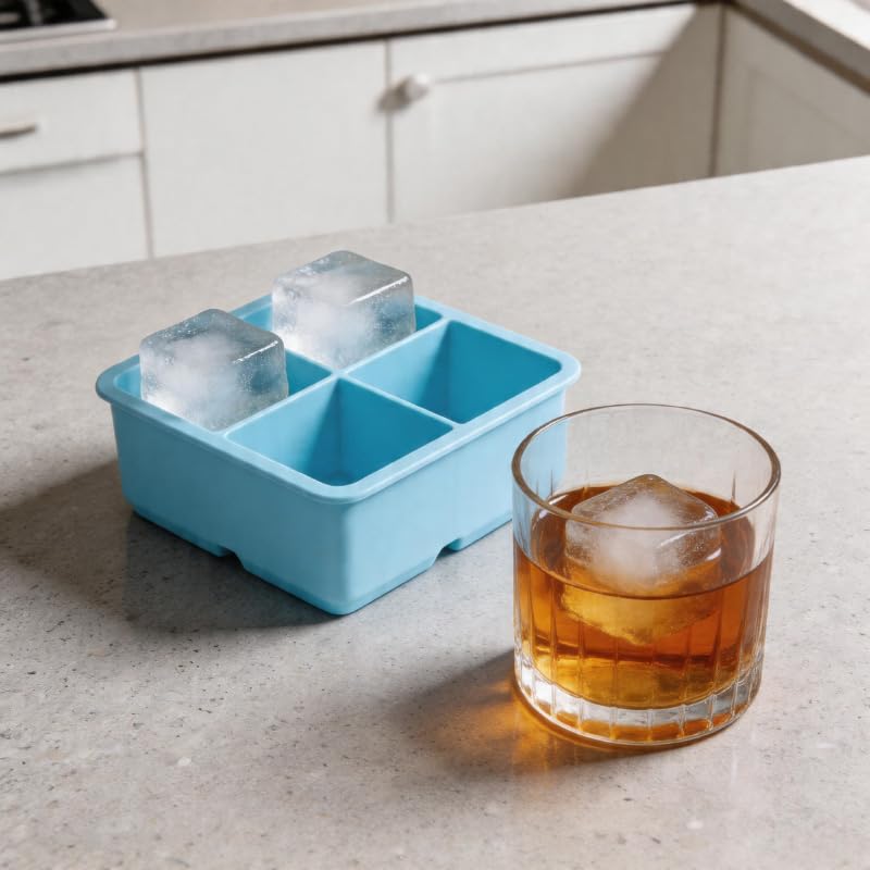 Molde de silicona transparente para hielo grande 4 cavidades miniatura 1
