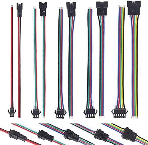 ALAMSCN 25 Pairs JST SM Connector 2Pin/3Pin/4Pin/5Pin/6Pin Kit Male Female Adapter Plug Terminal Connectors…