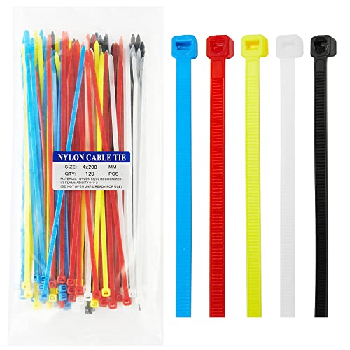 8 Inch 240 Pack Multi-Purpose Cable Ties, 40Lb Uv Resistant Nylon Zip Wire Tie, Self-Locking Tie Wraps For Indoor And Outdoor, Multicolored #TOP3