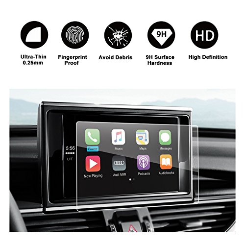 RUIYA Audi 2013-2018 A6 A7 A8 S6 S7 S8 C7 4G Car Navigation Protective Film, Clear Tempered Glass HD and Protect Your Eyes