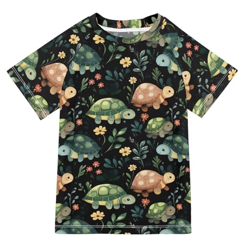 Short Sleeve Bathing Suit Girls Rashguard Swimsuit for Girls Rash Guard for Girls 11-12T Cartoon Cute Turtle