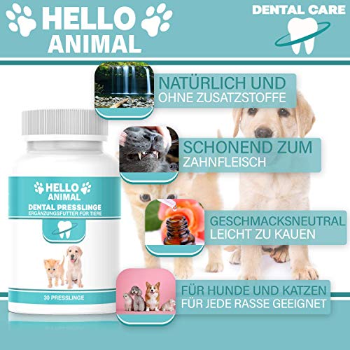 NEU: HelloAnimal DENTAL Presslinge für Hunde und Katzen – Zahnsteinentferner auch für Zwischenräume - Zahnreinigung und Zahnpflege –für Mundgeruch