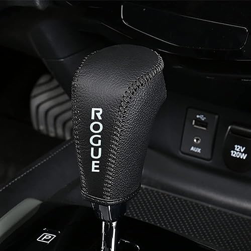 Great-luck Funda Protectora de Perilla de Palanca de Cambios de Cuero Genuino Automática con Moldura, Accesorios para el Interior del Automóvil
