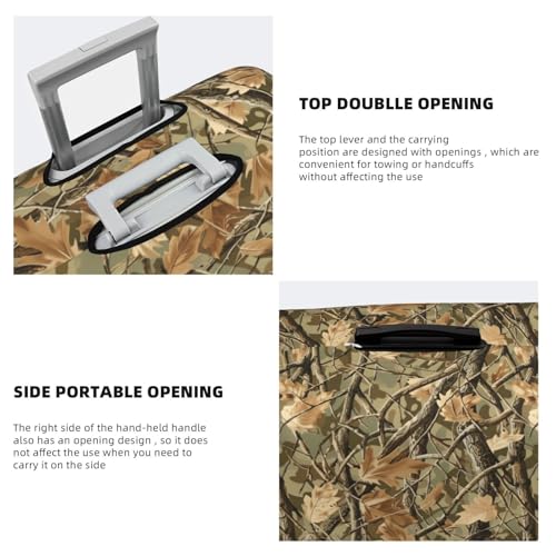 Camouflage Branch Art Print Travel Luggage Covers, Washable Suitcase Covers Protector for Luggage 18-32 Inch High Elasticity4