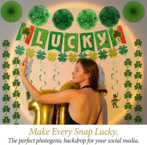 BVXVCB 40ct St. Patrick's Day Decorations Kit, Hanging Swirls, Banner, Shamrock Garlands for St. Patrick's Day Decor, Saint Patrick's Day Party Favor - 5