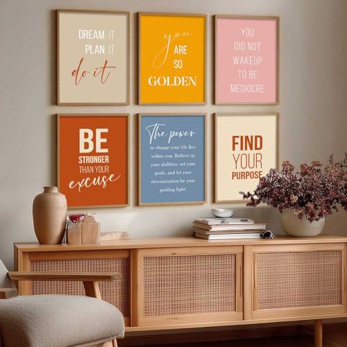 Image of kotart - Quotes Frames for Wall Decor - Motivational Photo Frame for Wall Decoration - Quotes Wall Poster with Frame for Room and Office - Set of 6 (13x17, K)