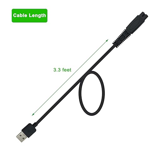 Miniatura 3 de MicroTouch Solo Razor - Cargador de repuesto para afeitadora de calavera Pitbull/Palm/Plata, accesorios de cable de alimentación USB y cepillo de