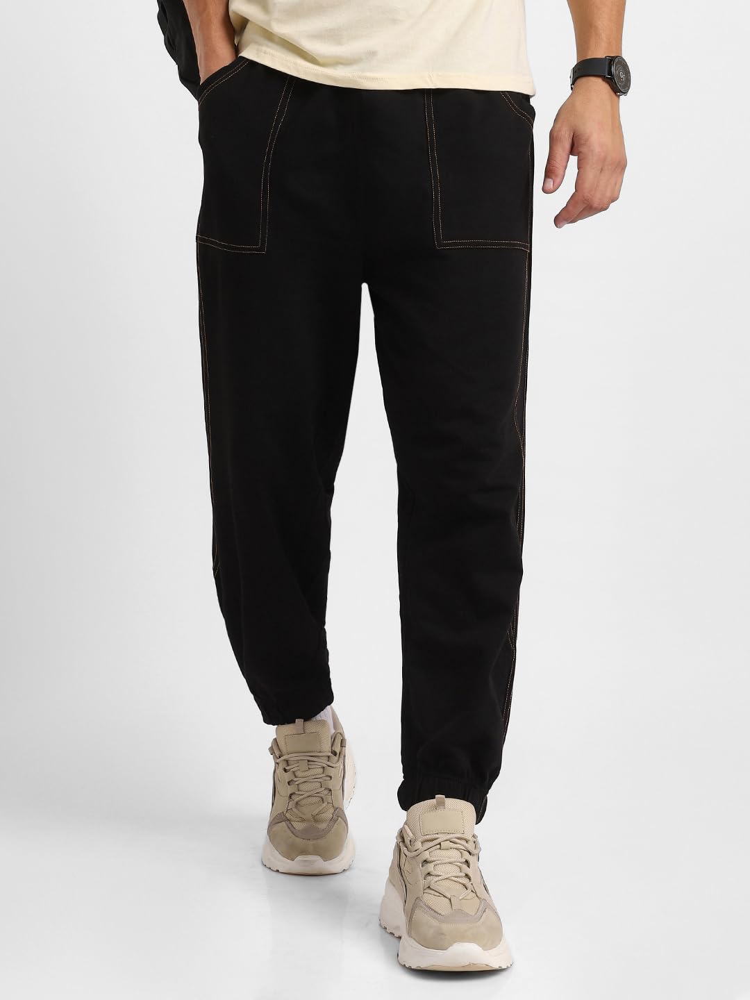 NOBERO Owens Herren-Jogginghose, einfarbig, schwarz, schmale Passform, Nachtschlaf, Lounge, Laufen, Jogginghose, Trainingshose, Outfit für Herren, Jungen, Freizeit, Fitnessstudio, Sport, Baumwolle