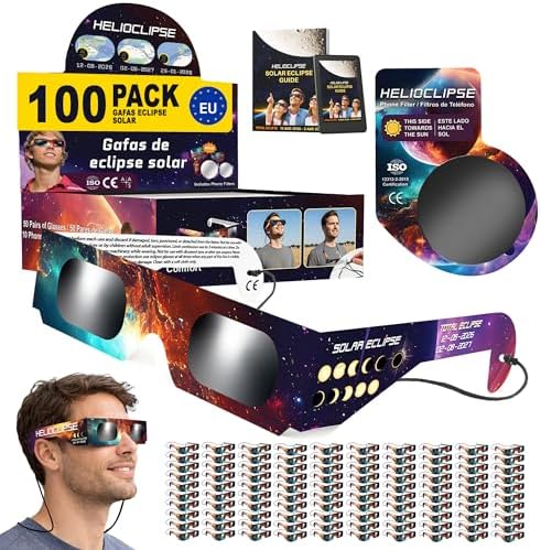 Helioclipse 12/25/50/100 Gafas Eclipse Solar Homologadas ISO 1231...