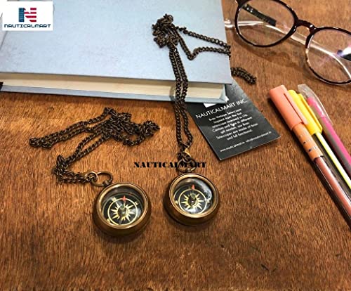Set de regalo con brújula dual de latón personalizada grabada, idea especial para él/ella, colgante náutico, regalo para cumpleaños, aniversario o Navidad miniatura 6