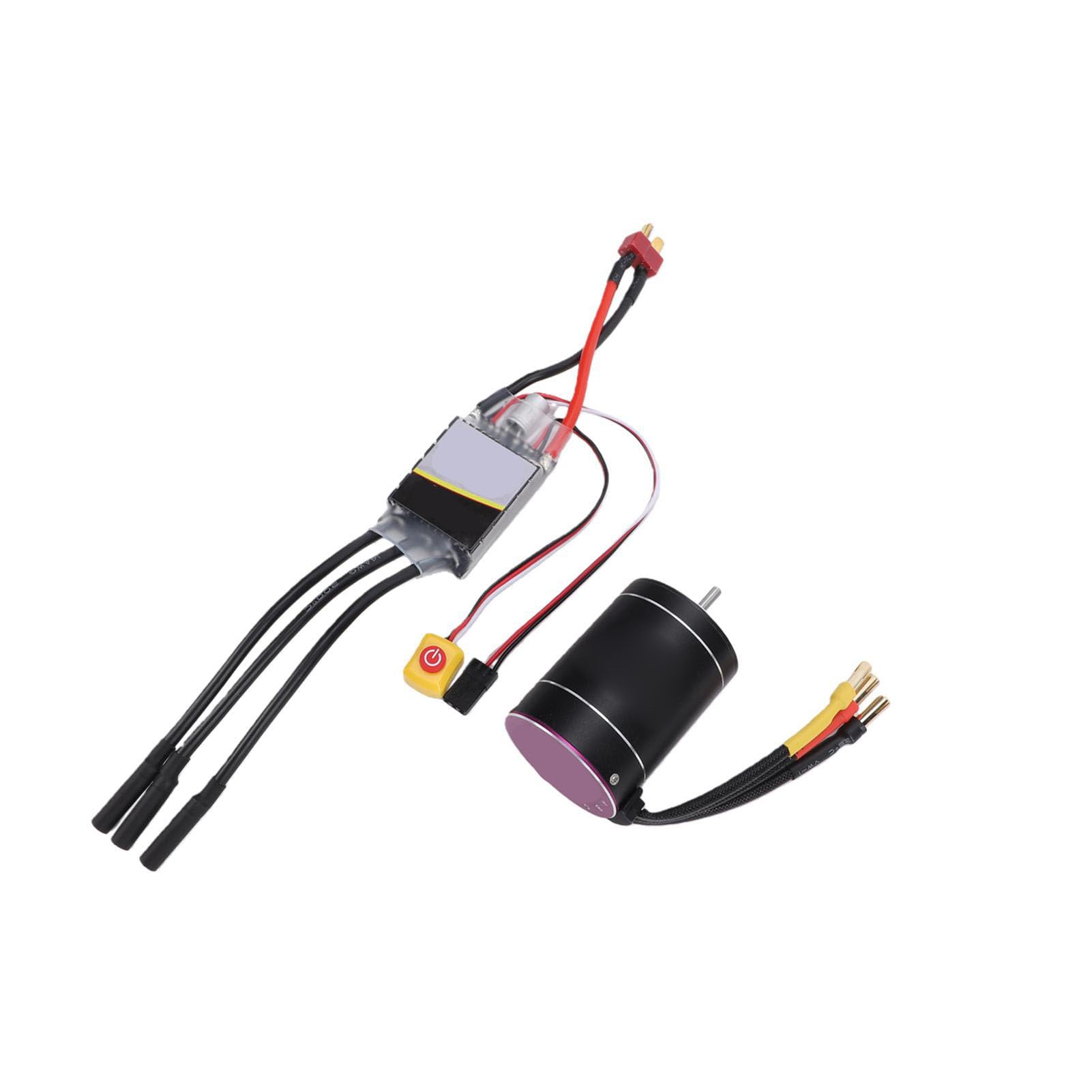 POENVFPO Bezszczotkowy Silnik RC ESC Combo, Bezszczotkowy Silnik 2600KV 75A i Zestaw ESC do łodzi RC Cars w Skali 1/10 1/8