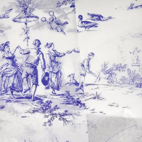 Papel de embrulho vintage de tamanho generoso, para embrulho de presente, papel de seda azul decorat