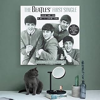 Poster sur toile The First Song by The Beatles – Décoration pour chambre à coucher – Paysage sportif – Cadre cadeau : 40… - Les Beatles, Paul McCartney, John Lennon, RIngo Starr, George Harrison Poster sur toile The First Song by The Beatles - Décoration pour chambre à coucher - Paysage sportif - Cadre cadeau : 40… – Image 3