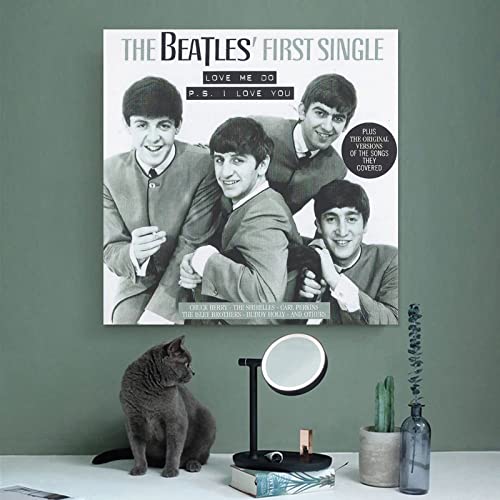 Poster sur toile The First Song by The Beatles – Décoration pour chambre à coucher – Paysage sportif – Cadre cadeau : 40… - Les Beatles, Paul McCartney, John Lennon, RIngo Starr, George Harrison Poster sur toile The First Song by The Beatles - Décoration pour chambre à coucher - Paysage sportif - Cadre cadeau : 40… – Image 4