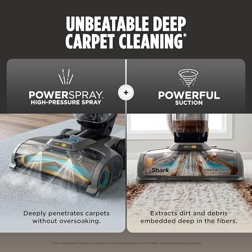 Image of Shark CarpetXpert HairPro | Upright Carpet, Area Rug & Upholstery Cleaner | StainStriker Handheld Tough Stain Remover & Onboard Self Clean | Pet Hair Pickup & Odor Removal | 5 Tools | Navy | EX304