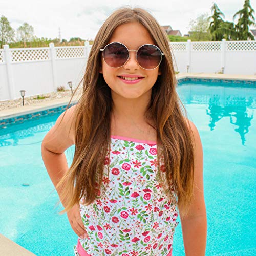 Image of SwimZip Girls' Long Sleeve Rash Guard & 1-Piece Swimsuit - UPF 50 Sun