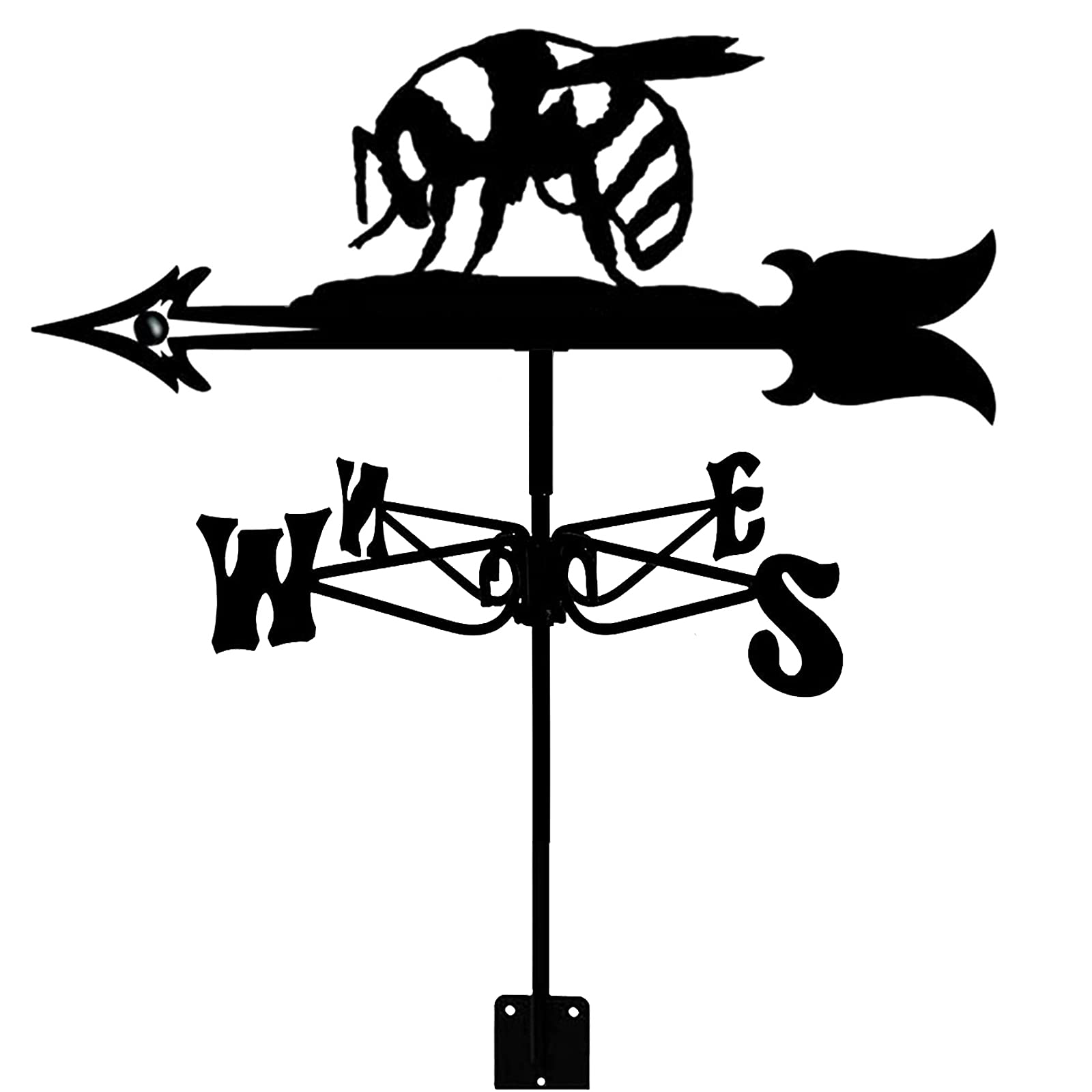 LMYSXAOZ Weather Vane Bee Metal Weathervane Garden iron weathervane Animals Shape Weathercock Indicator, Decoration Outdoor Sheds Iron Yard Roofs Measuring Tools