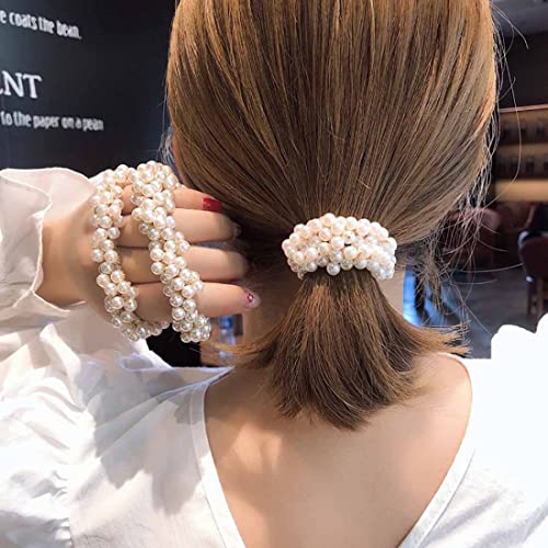 Fascia per capelli, con fiore di rosa e perle, con nastro