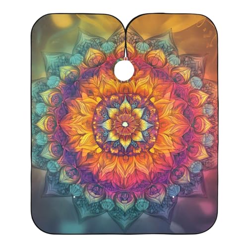Hezely Colorful Mandala Hair Dye Cape, Barber Cape for Adults,Waterproof Salon Cape,Waterproof Hairdressing Styling Hair Cutting, 65