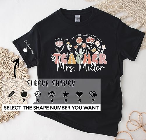 Groovy Teacher Shirt Custom Teacher Tshirt Personalized Teacher Gifts Tshirt End of Year Back to School Shirt 2nd Grade 3rd First Aide Kindergarten PreK Multicolor3