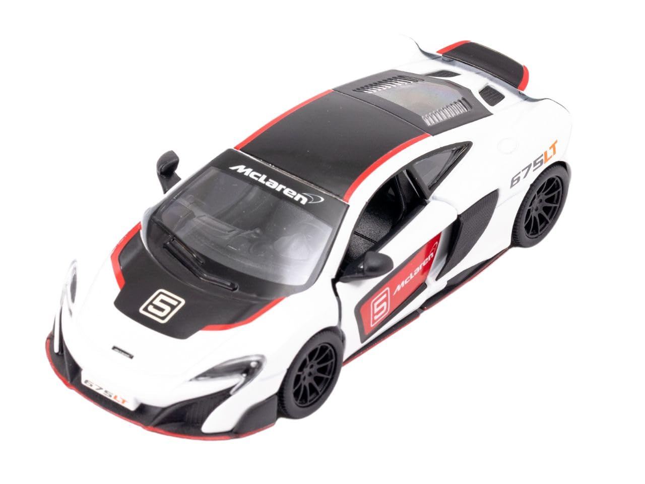 Easy Toys Model Car Compatible with McLaren 675LT. Scale Toy Car with Opening Doors, Car Modeling (White)