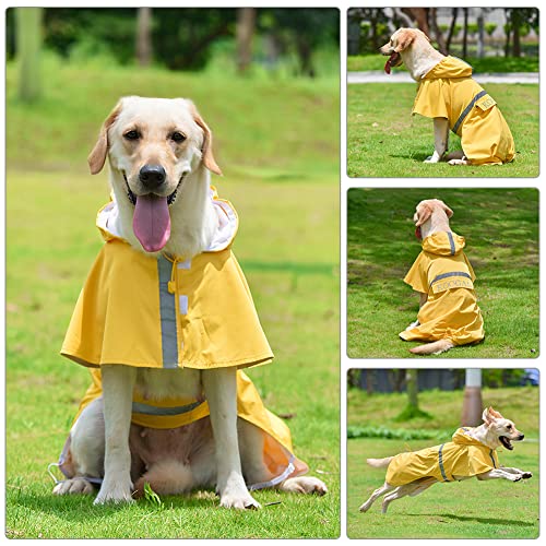 Koogal Pet Large Dog Raincoat Apparel Poncho Waterproof For Medium Large Sized For Dog Raincoat Clothes (Yellow, 3Xl) #TOP1