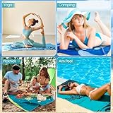 Aonext Strandhandtuch Groß, Mikrofaser Handtuch 100x200cm, Strandtücher Sandfest, Kompaktes und Schnelltrocknendes Saunatuch XXL, Reisehandtuch für Strand, Gym, Travel, Strand, Sauna