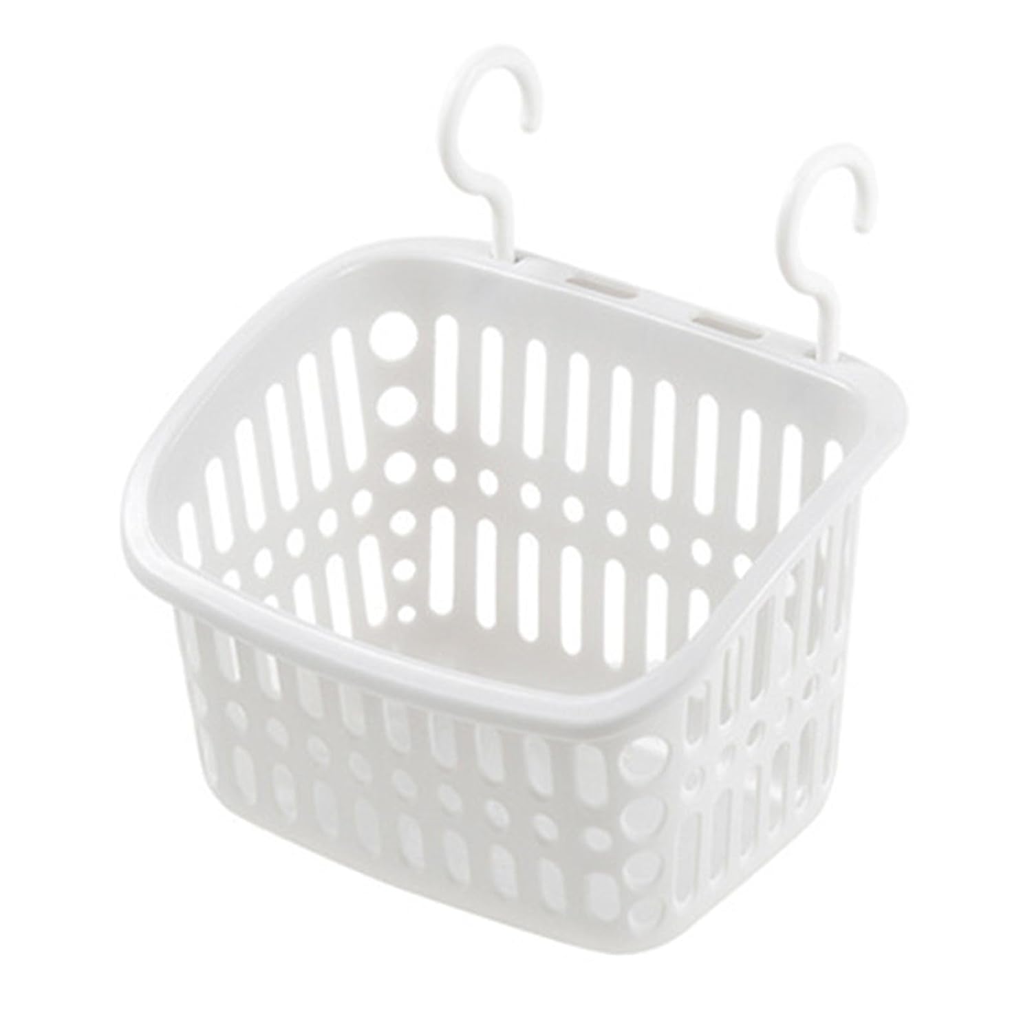 Aqur2020 Plastic Hanging Shower Caddy Space Saving Simple Hanging Laundry Basket with Draining Holes Home Organizer for Bathroom