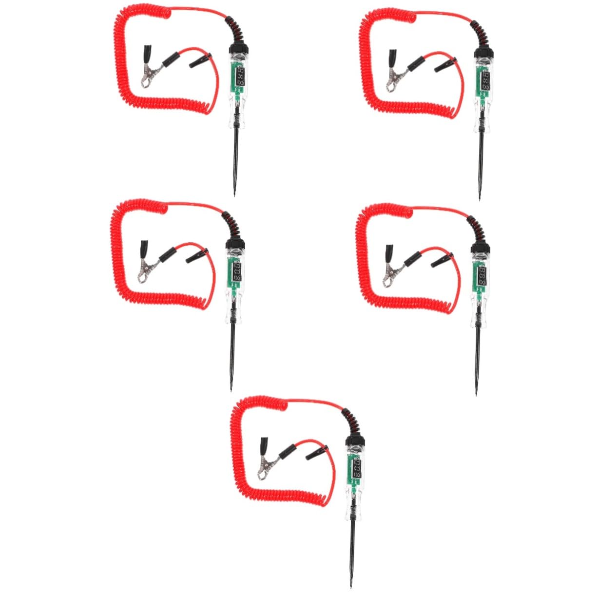 5 Pièces Stylo De Test Numérique Voiture Lumière Automobile Jauge Testeur De Système Électrique Testeur De Circuit D'éclairage De Remorque Testeur De Voltmètre Plastique