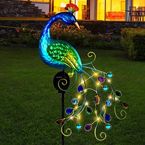 Illuminate Your Garden: 5 Peacock Solar Lights You Didn't Know You Needed 3 DREAMSOUL Metal Peacock Garden Solar Lights Outdoor Decorative Garden Stake Lights- Waterproof Peacock Solar Landscape LED Path Light Patio Yard Lawn Outside Decoration