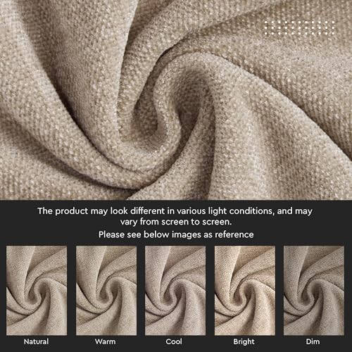 Image of Encasa XO Thick Chenille Throw Pillow Covers Set of 1 | Sand - (24 inchx24 inch) (60x60 cm) | Decorative Accent Square Throw Pillow Cases for Couch, Home Decor, Sofa
